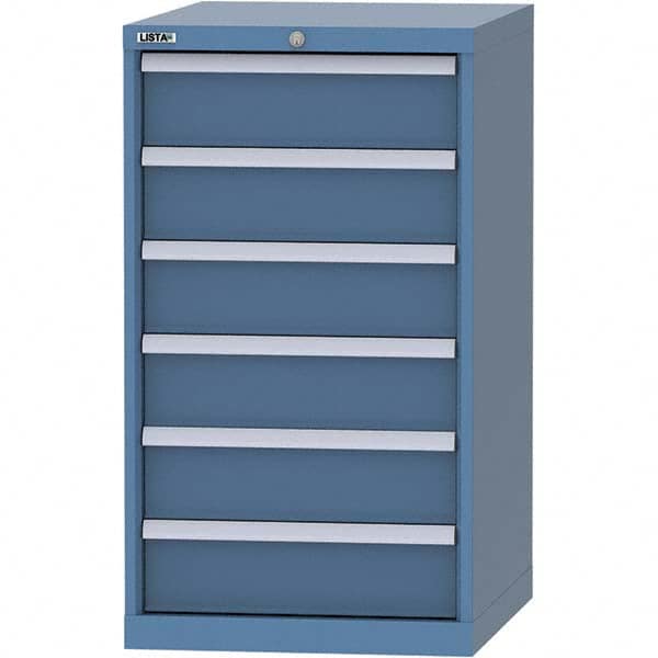 LISTA - 6 Drawer, 99 Compartment Bright Blue Steel Modular Storage Cabinet - Industrial Tool & Supply