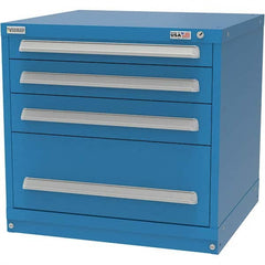 Vidmar - 4 Drawer Bright Blue Steel Modular Storage Cabinet - Industrial Tool & Supply