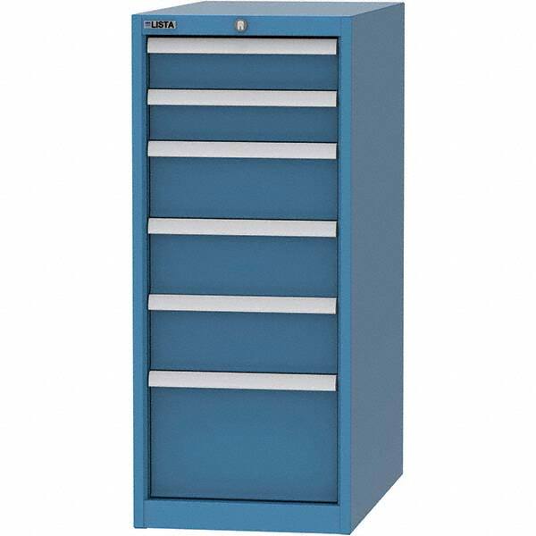LISTA - 6 Drawer, 45 Compartment Bright Blue Steel Modular Storage Cabinet - Industrial Tool & Supply