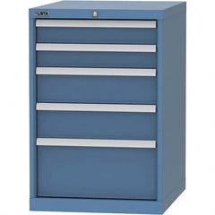 LISTA - 5 Drawer, 99 Compartment Bright Blue Steel Modular Storage Cabinet - Industrial Tool & Supply