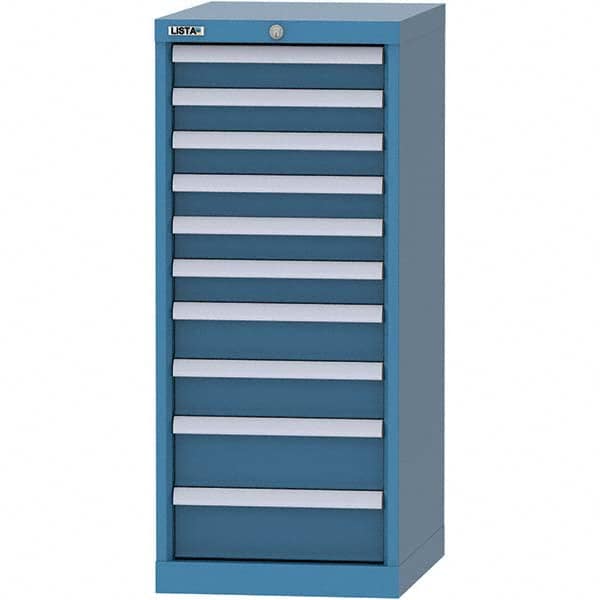 LISTA - 10 Drawer, 216 Compartment Bright Blue Steel Modular Storage Cabinet - Industrial Tool & Supply