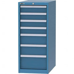 LISTA - 7 Drawer, 45 Compartment Bright Blue Steel Modular Storage Cabinet - Industrial Tool & Supply