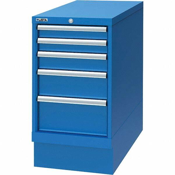 LISTA - 5 Drawer, 24 Compartment Bright Blue Steel Modular Storage Cabinet - Industrial Tool & Supply