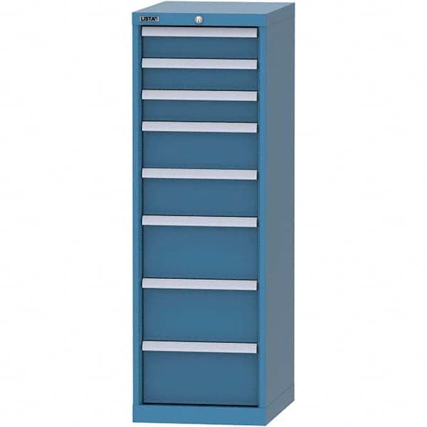 LISTA - 8 Drawer, 216 Compartment Bright Blue Steel Modular Storage Cabinet - Industrial Tool & Supply
