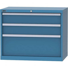 LISTA - 3 Drawer, 84 Compartment Bright Blue Steel Modular Storage Cabinet - Industrial Tool & Supply