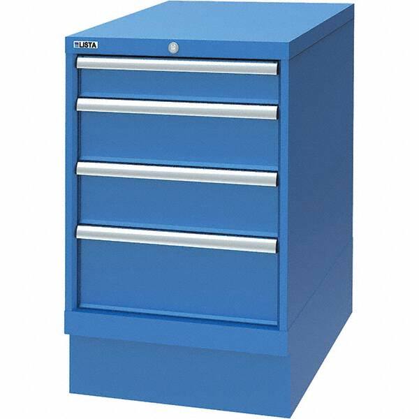 LISTA - 4 Drawer, 29 Compartment Bright Blue Steel Modular Storage Cabinet - Industrial Tool & Supply