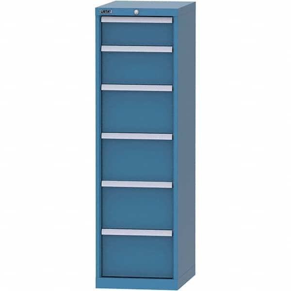 LISTA - 6 Drawer, 216 Compartment Bright Blue Steel Modular Storage Cabinet - Industrial Tool & Supply