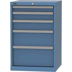 LISTA - 5 Drawer, 84 Compartment Bright Blue Steel Modular Storage Cabinet - Industrial Tool & Supply