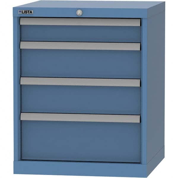 LISTA - 4 Drawer, 84 Compartment Bright Blue Steel Modular Storage Cabinet - Industrial Tool & Supply