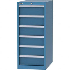 LISTA - 6 Drawer, 45 Compartment Bright Blue Steel Modular Storage Cabinet - Industrial Tool & Supply