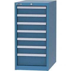 LISTA - 7 Drawer, 45 Compartment Bright Blue Steel Modular Storage Cabinet - Industrial Tool & Supply