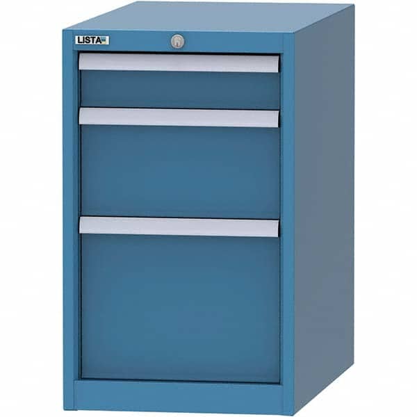 LISTA - 3 Drawer, 45 Compartment Bright Blue Steel Modular Storage Cabinet - Industrial Tool & Supply