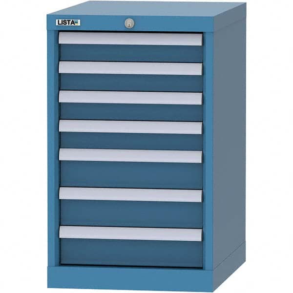 LISTA - 7 Drawer, 216 Compartment Bright Blue Steel Modular Storage Cabinet - Industrial Tool & Supply