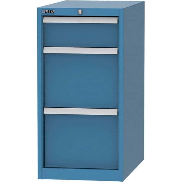 LISTA - 3 Drawer, 45 Compartment Bright Blue Steel Modular Storage Cabinet - Industrial Tool & Supply