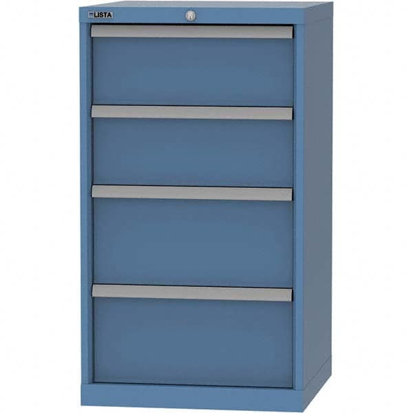 LISTA - 4 Drawer, 84 Compartment Bright Blue Steel Modular Storage Cabinet - Industrial Tool & Supply