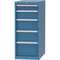 LISTA - 5 Drawer, 45 Compartment Bright Blue Steel Modular Storage Cabinet - Industrial Tool & Supply