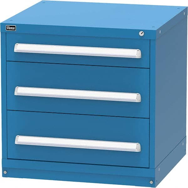 Vidmar - 3 Drawer Bright Blue Steel Modular Storage Cabinet - Industrial Tool & Supply