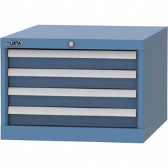 LISTA - 4 Drawer, 99 Compartment Bright Blue Steel Modular Storage Cabinet - Industrial Tool & Supply