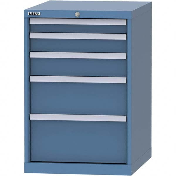 LISTA - 5 Drawer, 99 Compartment Bright Blue Steel Modular Storage Cabinet - Industrial Tool & Supply