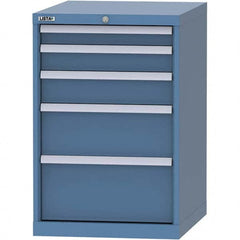 LISTA - 5 Drawer, 99 Compartment Bright Blue Steel Modular Storage Cabinet - Industrial Tool & Supply