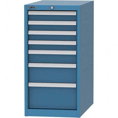 LISTA - 7 Drawer, 45 Compartment Bright Blue Steel Modular Storage Cabinet - Industrial Tool & Supply
