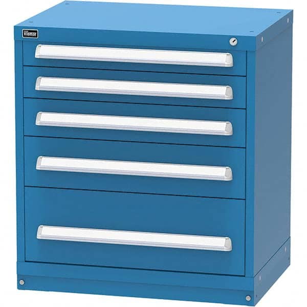 Vidmar - 5 Drawer, 45 Compartment Bright Blue Steel Modular Storage Cabinet - Industrial Tool & Supply
