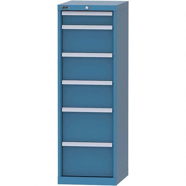 LISTA - 6 Drawer, 216 Compartment Bright Blue Steel Modular Storage Cabinet - Industrial Tool & Supply