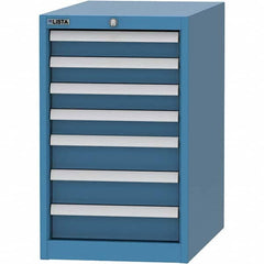 LISTA - 7 Drawer, 45 Compartment Bright Blue Steel Modular Storage Cabinet - Industrial Tool & Supply