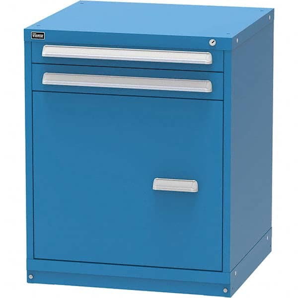 Vidmar - 2 Drawer Bright Blue Steel Modular Storage Cabinet - Industrial Tool & Supply