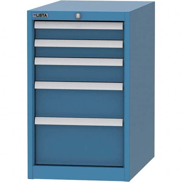 LISTA - 5 Drawer, 45 Compartment Bright Blue Steel Modular Storage Cabinet - Industrial Tool & Supply