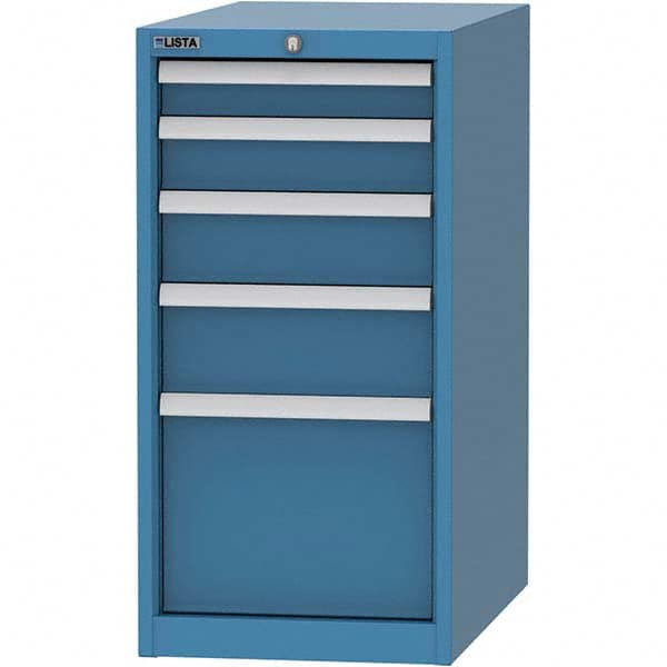 LISTA - 5 Drawer, 45 Compartment Bright Blue Steel Modular Storage Cabinet - Industrial Tool & Supply