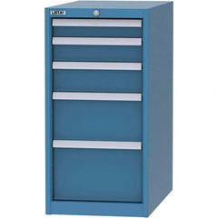 LISTA - 5 Drawer, 45 Compartment Bright Blue Steel Modular Storage Cabinet - Industrial Tool & Supply