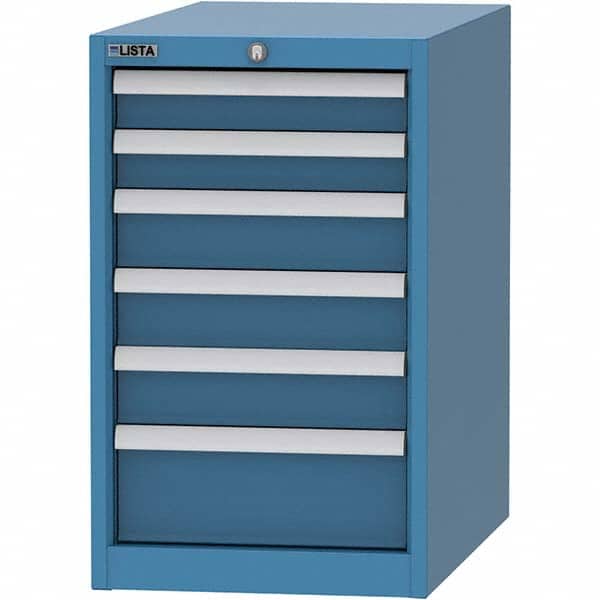 LISTA - 6 Drawer, 45 Compartment Bright Blue Steel Modular Storage Cabinet - Industrial Tool & Supply