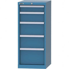 LISTA - 5 Drawer, 216 Compartment Bright Blue Steel Modular Storage Cabinet - Industrial Tool & Supply
