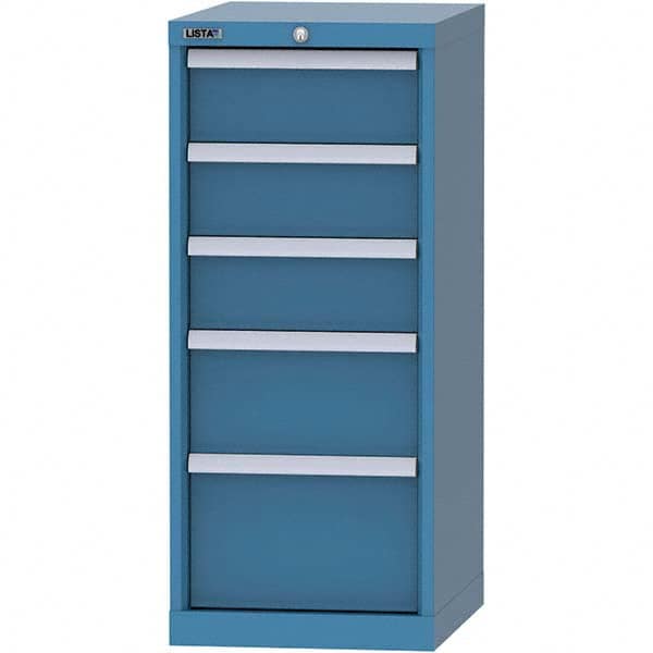 LISTA - 5 Drawer, 216 Compartment Bright Blue Steel Modular Storage Cabinet - Industrial Tool & Supply