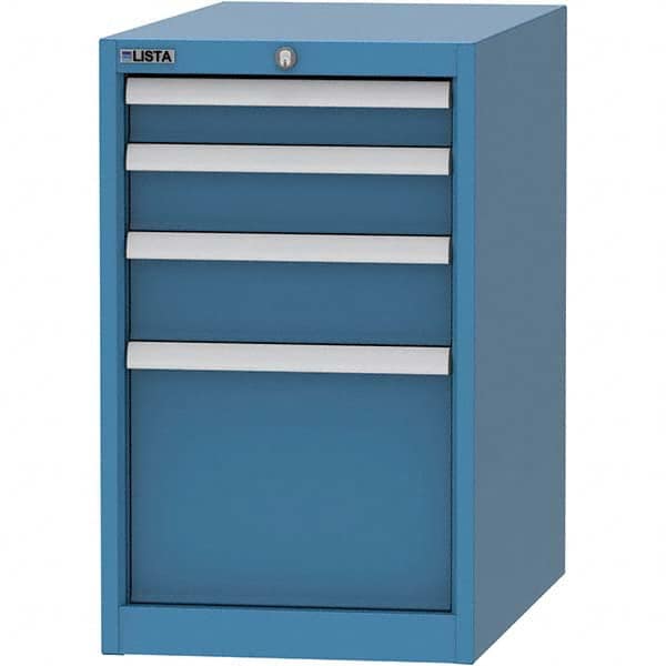 LISTA - 4 Drawer, 45 Compartment Bright Blue Steel Modular Storage Cabinet - Industrial Tool & Supply
