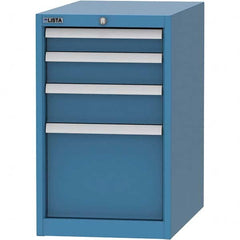 LISTA - 4 Drawer, 45 Compartment Bright Blue Steel Modular Storage Cabinet - Industrial Tool & Supply