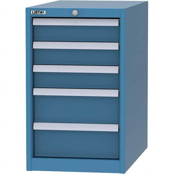 LISTA - 5 Drawer, 45 Compartment Bright Blue Steel Modular Storage Cabinet - Industrial Tool & Supply