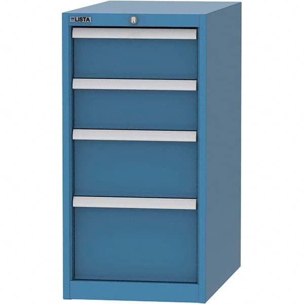 LISTA - 4 Drawer, 45 Compartment Bright Blue Steel Modular Storage Cabinet - Industrial Tool & Supply