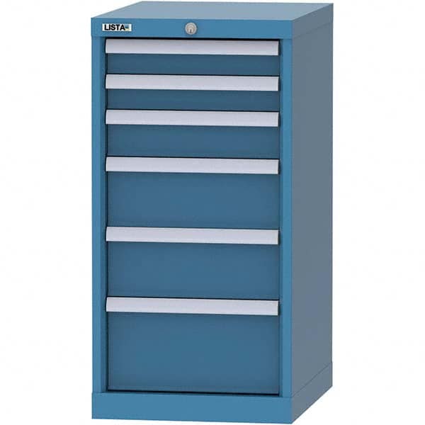 LISTA - 6 Drawer, 216 Compartment Bright Blue Steel Modular Storage Cabinet - Industrial Tool & Supply