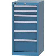 LISTA - 6 Drawer, 216 Compartment Bright Blue Steel Modular Storage Cabinet - Industrial Tool & Supply