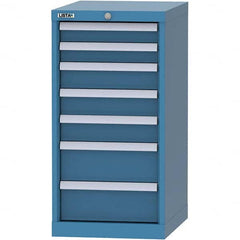 LISTA - 7 Drawer, 216 Compartment Bright Blue Steel Modular Storage Cabinet - Industrial Tool & Supply