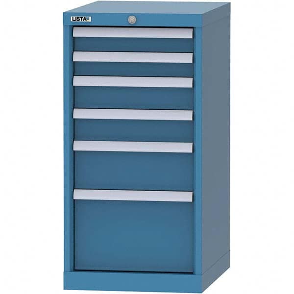 LISTA - 6 Drawer, 216 Compartment Bright Blue Steel Modular Storage Cabinet - Industrial Tool & Supply