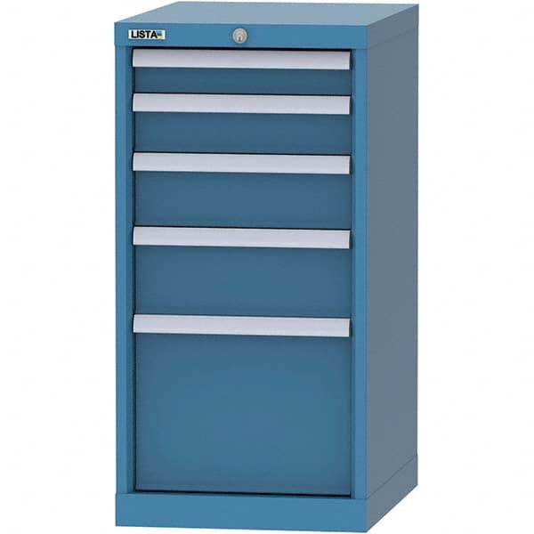 LISTA - 5 Drawer, 216 Compartment Bright Blue Steel Modular Storage Cabinet - Industrial Tool & Supply