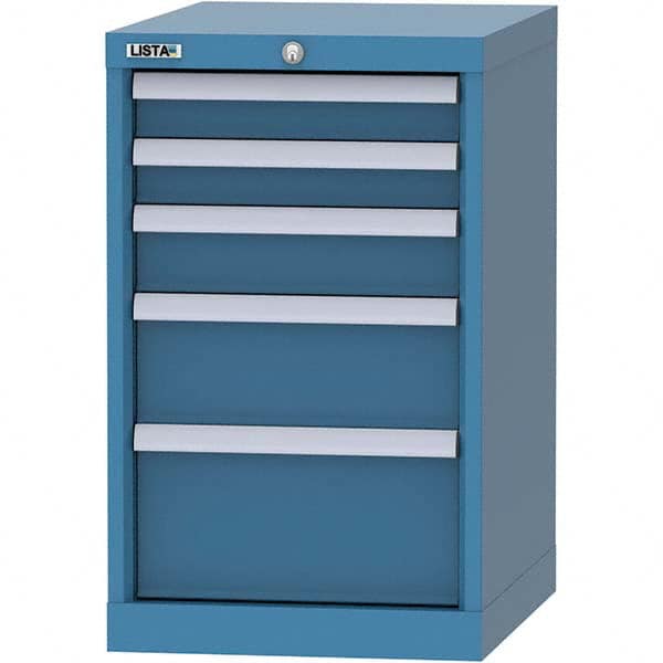 LISTA - 5 Drawer, 216 Compartment Bright Blue Steel Modular Storage Cabinet - Industrial Tool & Supply