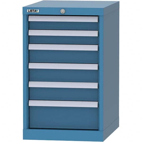 LISTA - 6 Drawer, 216 Compartment Bright Blue Steel Modular Storage Cabinet - Industrial Tool & Supply