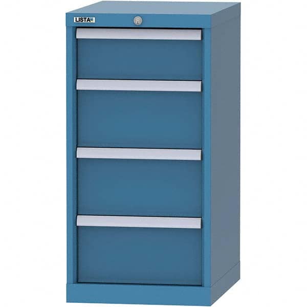 LISTA - 4 Drawer, 216 Compartment Bright Blue Steel Modular Storage Cabinet - Industrial Tool & Supply