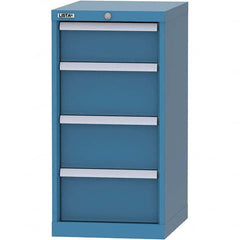 LISTA - 4 Drawer, 216 Compartment Bright Blue Steel Modular Storage Cabinet - Industrial Tool & Supply