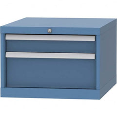 LISTA - 2 Drawer, 99 Compartment Bright Blue Steel Modular Storage Cabinet - Industrial Tool & Supply