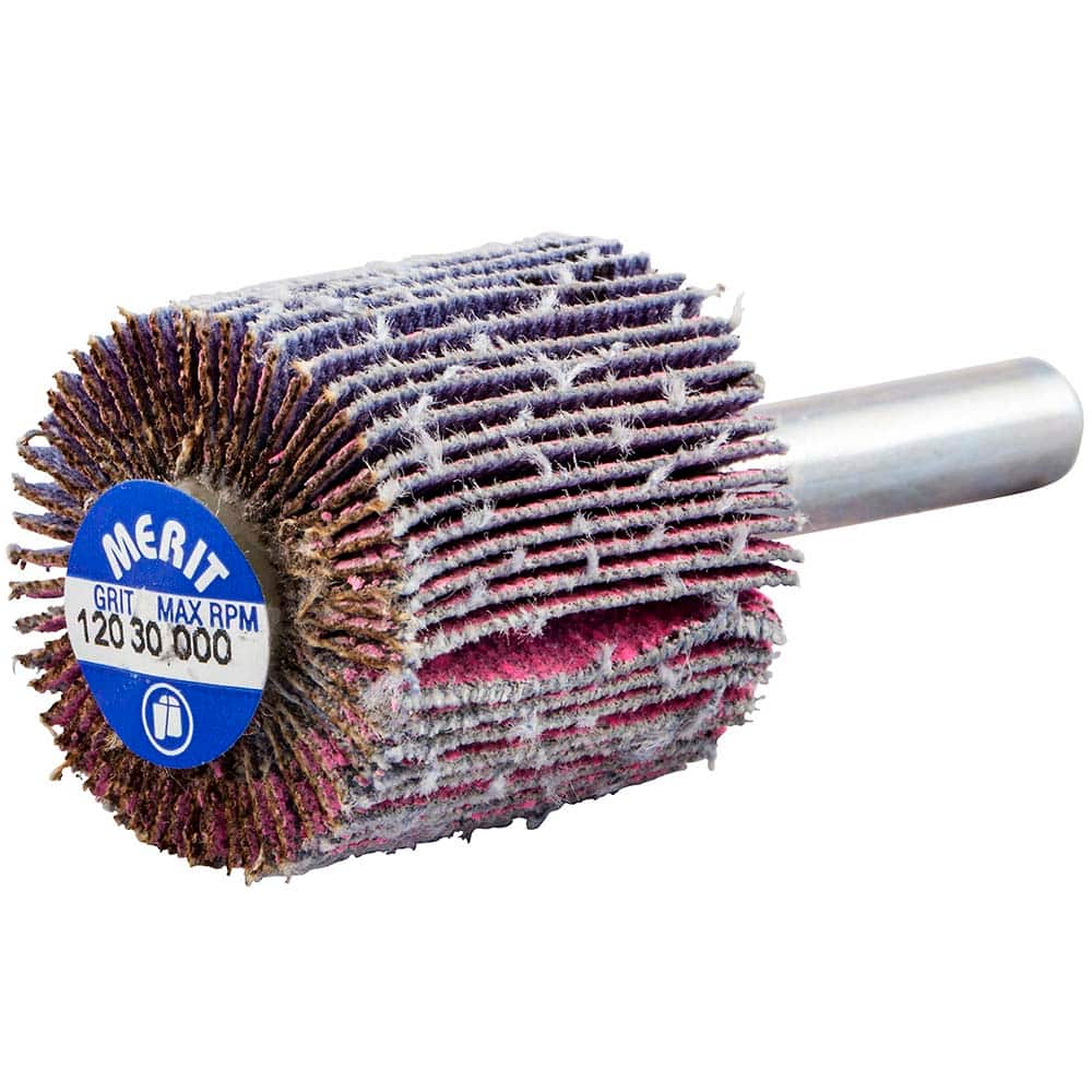 Merit Abrasives - Mounted Flap Wheels Abrasive Type: Coated Outside Diameter (Inch): 1 - Industrial Tool & Supply